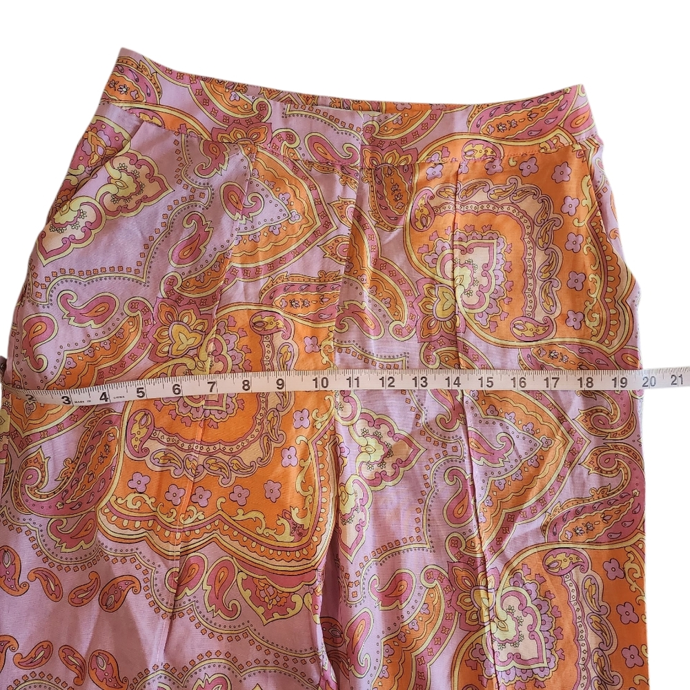 NWT MNG light cotton paisley print pants size 8 - Picture 6 of 8